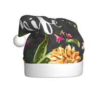 MLTRFGJ Thug Life Flowers Printed Adult Holiday Christmas Hats, Festive Party Supplies For Christmas And New Year