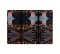 MLTRFGJ Vintage Street At Dusk Printed Flannel Absorbent And Durable Floor Mat, Suitable For Various Occasions