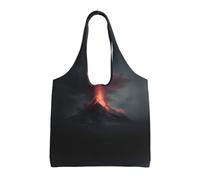 MLTRFGJ Volcano Print Canvas Tote Bags Super Capacity, Minimalist Design For Shopping, Groceries, Travel & Daily Use