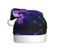 MLTRFGJ White Purple Butterflies Printed Adult Holiday Christmas Hats, Festive Party Supplies For Christmas And New Year