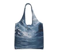 MLTRFGJ Winter Glacier Printed Multifunctional Canvas Tote Bag, Suitable For Various Purposes