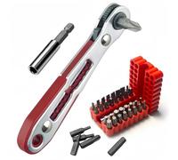 MLTUOYING Multitools 33pc Security Bit Set,EDC Bidirectional Ratchet Wrench Key Ring Hole Version ¼” Hex Bit Driver Bit Holder Screwdriver Extension Accessary for Multi Tools