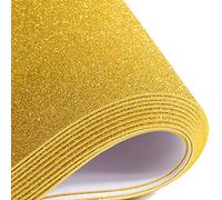 Mluchee 10 Sheets Gold Glitter Foam Cardstock Paper Sparkles Self Adhesive Sticky Back Paper A4 Size for DIY Crafts, Cutters, Card, Scrapbook, Decoration, Party