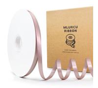 Mlurcu Antique Mauve Satin Ribbon - 3/8 Inch Thin, 100 Yards Double Faced Satin, Mauve Silk Fabric for Gift Wrapping, Wedding, Flower Bouquets, Hair Bows & Crafts