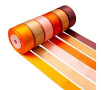 Mlurcu Burnt Orange Ribbon 1 Inch Wide Terracotta Ribbon Orange Satin Ribbon Assorted Solid Color Double Faced Satin Ribbon for Fall Wedding Flower Bouquet Wrapping Gift Wrapping Hair Bows Crafts
