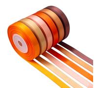 Mlurcu Burnt Orange Ribbon 3/8 Inch Wide Terracotta Ribbon Orange Satin Ribbon Assorted Solid Color Double Faced Satin Ribbon for Fall Wedding Flower Bouquet Wrapping Gift Wrapping Hair Bows Crafts