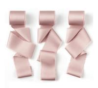 Mlurcu Dusty Rose Chiffon Silk Satin Ribbon 1 1/2 Inch x 21 Yds Handmade Blush Pink Fringe Chiffon Fabric Ribbon for Flower Bouquet Gift Wrapping Wedding Invitation DIY Crafts