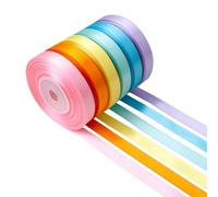 Mlurcu Pastel Rainbow Satin Ribbon 3/8 Inch Colorful Bulk Ribbon Rolls Assorted Solid Color Double Faced Satin Ribbons for Crafts Easter Baby Shower Birthday Wedding Gift Wrapping Hair Bows