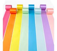 MLURCU Pastel Ribbon 2 Inch Wide Macaron Rainbow Satin Ribbon 8 Rolls 87 Yds Colorful Ribbon Assorted Bulk Ribbons Set for Christmas Easter Fiesta Party Decor Gift Wrapping Tassel Garland DIY Crafts