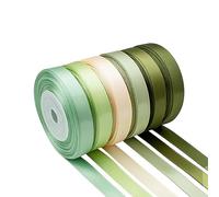 Mlurcu Satin Ribbon 3/8 Inch Green Ribbon Sage Green Ribbon Assorted Solid Color Thin Double Faced Satin Ribbon for Crafts, Gift Wrapping, Wedding, Flower Bouquet, Invitation, Hair Bows - 60 Yards