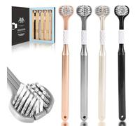 Mluyeri 4-Piece Three-Sided Toothbrush Set for Adults, Autism Toothbrush, Spiral Bristle Design, Comprehensive Tooth and Gum Care, Toothbrush Suitable for Men's Adult use, Travel Toothbrush Set.