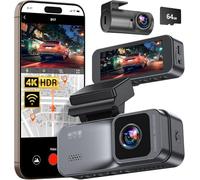 MlVO Dashcam Pro 2.0: 4K Dual Front & Rear Camera with Parking Mode, 170° Wide Angle, GPS, Night Vision | Includes 64GB Card