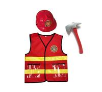 MLWSKERTY 1/2 / 3 / 6pcs Washable Kids Fireman Costume for, Boys, Girls, and Children with Complete Firefighter Accessories Fireman Costume Accessories