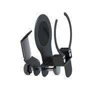 MLWSKERTY 2 in 1 360°Swivels Cup Tray Cup Holder with Headsets Hook Durability Aluminum Clamp Mount Fit for 5-50mm Thick Desks Adjustable Under Desk Headsets Holder