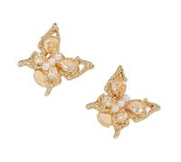 MLWSKERTY 2Pcs Gentle Butterfly Metal Ear Clip Decorations for FreeClip 1 2 Earphones Featuring Firm Hold and Trendy Look Elegant Earbuds Charm