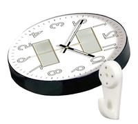 MLWSKERTY Auto Illuminated Wall Mounted Clock Quiet Operating Temperature Humidity Display Round Shape Quiet Movement Bedroom Clock