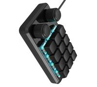 MLWSKERTY Ergonomic 12Key Gaming Macros Keypad With Lights Customizable Hotkeys And Type C Cable
