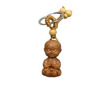 MLWSKERTY Fengs Peach Wood Buddhas Pendant Keychain Key Chain Buddhas Statue Symbolizes Auspiciousness