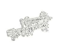MLWSKERTY Metal Cutting Dies Happy Birthday Die Cuts Embossing Template for DIY Scrapbooking Gift Card Making Furniture Decoration