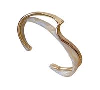 MLWSKERTY Modern Shellfish Inlay Metal Adjustable Wrist Bangle Accessory For Women Casual Or Formal Occasion Z Generation Trendy Bangle