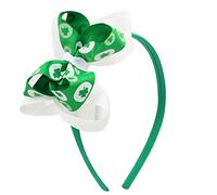 MLWSKERTY Shamrock Printed Hairbands Big Bow Headband Saint Patrick's Day Headbands Party Decor Supplies Holiday Hair Styling Prop