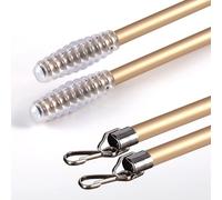 MLYAYE 2 3 Pack Curtain Pull Rod Gold, 40'' 48 60 inches Long Curtains Wand Drapery Stick with Hooks & Handle for Hard to Reach Curtains, Aluminum Hanging Rod's(2pack,1m/40in)