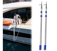 MLYAYE 2 Pcs 4 6 8 Pack Commercial Telescoping Boat Push Pole with Stainless Steel Hook, 10ft - 26Ft Lightweight Long Decoy Retriever Rods for Mooring/Docking/Hanging(4pack,13ft/4m)