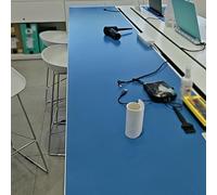 MLYAYE 2mm Thick High Temperature Workbench Mat for Eelectronics Repair, Oil-proof Waterproof ESD-Dissipative Floor Pad Roll for Laboratory/Garage(Blue,2.3x9.8ft/0.7x3.0m)