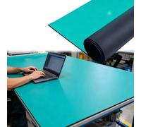 MLYAYE 2mm Thick High Temperature Workbench Mat for Eelectronics Repair, Oil-proof Waterproof ESD-Dissipative Floor Pad Roll for Laboratory/Garage(Green,4.6x3.9ft/1.4x1.2m)