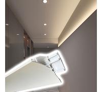 MLYAYE 3.3' 6 9 12 Ft 15 20 24 28 33 Feet Long Aluminum Channels for Led Light Strips, Mini Small Lighting Waterproof Channel with Corner Connector for Indoor/Outdoor(A Style,9 ft (2.7 m))