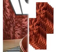 MLYAYE 5pcs 10 Pack Wall Texture Panels 3d Red for Gaming Set Up, Faux Rock Artificial Stone Siding - Enhanced Glue-up Waterproof Wainscoting Panel Peel and Stick(10 pack)