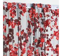 MLYAYE by the Metre Fashion Heavy Craft Floral Tulle Fabric Rolls, 130cm Wide Black Sequin Applique Lace Clothes for Women/Ladies/Bridal/Kids/Beginners, Custom Sizes - No Stretch(L 9.5 yard(9.5m))