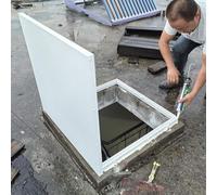 MLYAYE Commercial Flat Roof Access Hatch Door with Installation Hardware, Waterproof Galvanized Steel Emergency Escape Exit Cover for Factory/Chicken Coops/Warehouses(In- 32 x 30 in/81.3 x 76.2 cm)