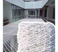 MLYAYE Construction Netting Fence White for Interior Exterior, 3cm Small Mesh Anti-Fall Nets - Playground Net Climbing - Soccer Practice Barrier Fence Rope(6X8M)