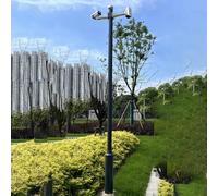 MLYAYE In Ground Camera Pole with Ground Spike, Heavy Duty Solar-powered Surveillance Round Post Column for School/Residential Areas/Driveways(4.5 m/14.8 ft)