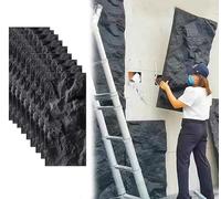 MLYAYE Pu Stone Wall Panel Outdoor, 3 Pcs/ 6/9 Pack Waterproof Fireproof Textured Fake Rock Siding, Self-Adhesive Heavy Duty Commercial Wall Covering Plate Interior(9 pcs)
