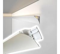 MLYAYE Waterproof LED Aluminum Channel with Acrylic Cover, Heavy Duty V Shape Led Strip Lights Diffuser for Indirect Lighting Crown Molding/Ambient Accent(#B,2 m (6.6 ft))