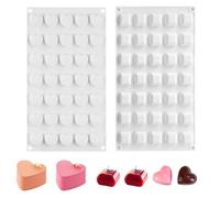 Mlysnd Chocolate Mold, 2 Piece Silicone Chocolate Molds, Easy Release, Perfect for Homemade Holiday, Wedding or Birthday Cakes (Stone, Heart)