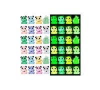 Mlyvax Resin Pandas, 24Pcs Luminous Mini Panda Figurines with 2 Bamboos Cute Animals Ornament Glow in The Dark Panda Bamboo Statues Compatible with DIY Craft Cake Topper Micro Landscape Fairy Garden