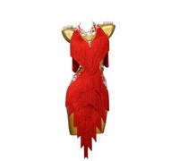 MLYYX Flapper Tassel Dress Fringe Latin Performance Suit Ballroom Dresses for Women Professional Salsa Rumba Outfit,E,XXS