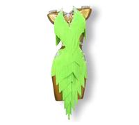 MLYYX Flapper Tassel Dress Fringe Latin Performance Suit Ballroom Dresses for Women Professional Salsa Rumba Outfit,I,XXS