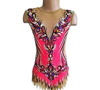 MLYYX Girls Rhythmic Gymnastics Leotards Professional Artistic Gymnastics Competition Costume One Piece Outfit,A,4_6Years