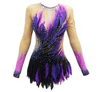 MLYYX Girls' Rhythmic Gymnastics Leotards Women's Figure Skating Competition Dress Artistic Performance Costumes Handmade,A,12_15Years