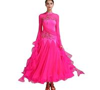 MLYYX Professional Embroidery Modern Waltz Performance Dance Outfit Ballroom Competition Dance Dresses Modern Dancewear,A,XL