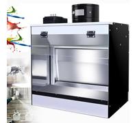 MLYYYDSS Airbrush Lighted Hobby Spray Booth Kit with LED Lighting, Airbrush Spray Booth with Waterfall & Water Curtain Exhausting Air System, for Model Cake Nail Art Pottery Crafts 50 * 50 * 40cm
