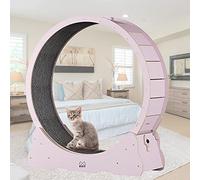 MLYYYDSS Cat Running Wheel Cat Wheel,Cat Toys,Kitten Toys, Indoor Cat Toys CAT Exercise Wheel Locking Mechanism, TPE Silent and Noiseless Rollers,S-Pink