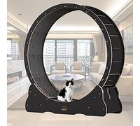 MLYYYDSS Cat Running Wheel Cat Wheel,Cat Toys,Kitten Toys, Indoor Cat Toys CAT Exercise Wheel Locking Mechanism, TPE Silent and Noiseless Rollers,M-Black