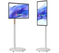 MLYYYDSS Portable Smart TV with Touchscreen Display, 1080P Resolution, Rolling TV on Wheels, 360° Rotating Adjustable Floor Stand, Built-in 8-Hour Battery | Android 13 OS 32in-4G64G