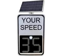 MLYYYDSS Radar Feedback Sign,Solar Powered Your Speed LED Radar Speed Display Sign LED Speed Limit Radar Display, Radar Feedback Sign with Remote Control White-24 x35