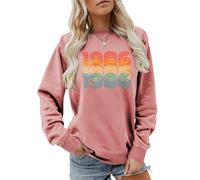 MLZHAN 1986 Letter Print Women Vintage Sweatshirt 40th Birthday Gift Shirts Long Sleeve Tops Born in 1986 Retro Sweatshirts (Rose Gold,L)